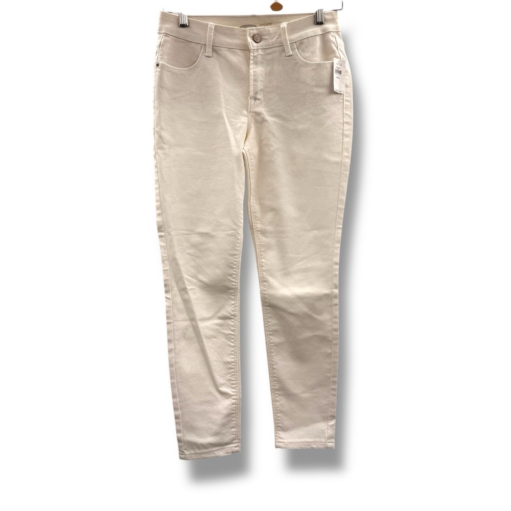 Old Navy‎ Super Skinny Mid Rise White Denim Ankle Jeans Sz 0 Short 26.5" NEW